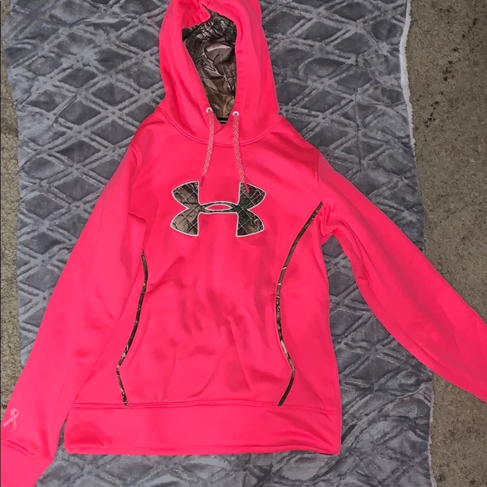 Women’s Under Armour hoodie pink and camouflage